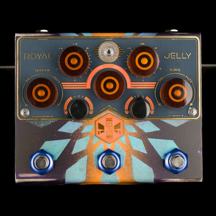 Used BeetronicsFX Custom Shop One Off Blue Royal Jelly Overdrive Fuzz Pedal with Box
