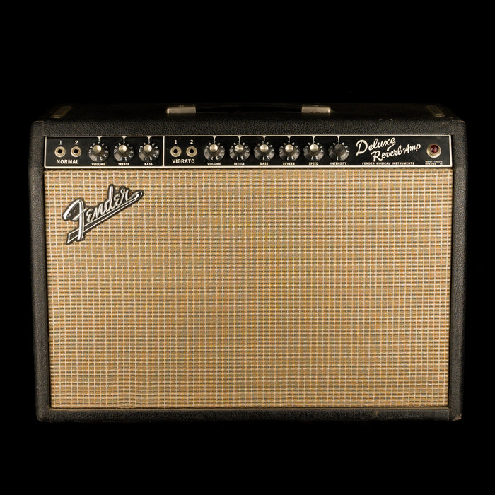 fender deluxe reverb with pedals Vintage 1966 Fender Deluxe Reverb Guitar Amp Combo With Cover — Truetone Music