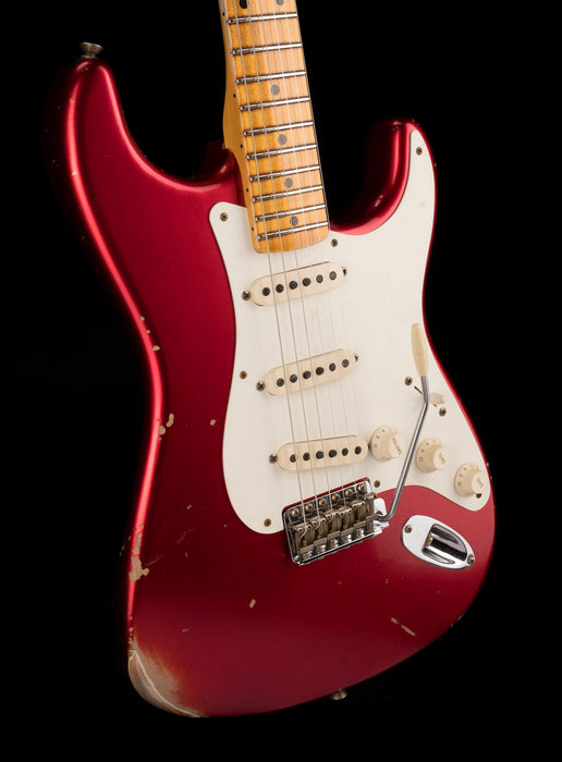 Fender Custom Shop 1957 Stratocaster Reverse Headstock Relic Candy Apple Red With Case