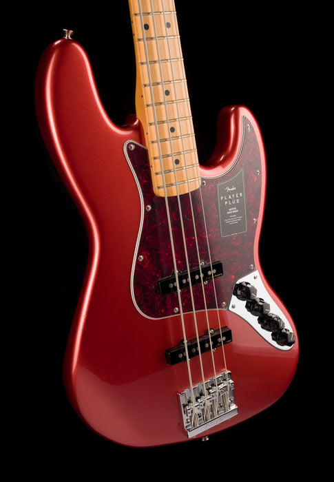Used Fender Player Plus Jazz Bass Aged Candy Apple Red With Gig Bag