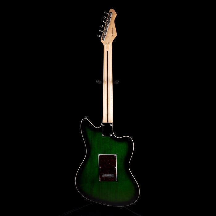 Pre Owned Revelation RJT-60M TL/LH Green Burst Left Handed Thinline Offset Electric Guitar