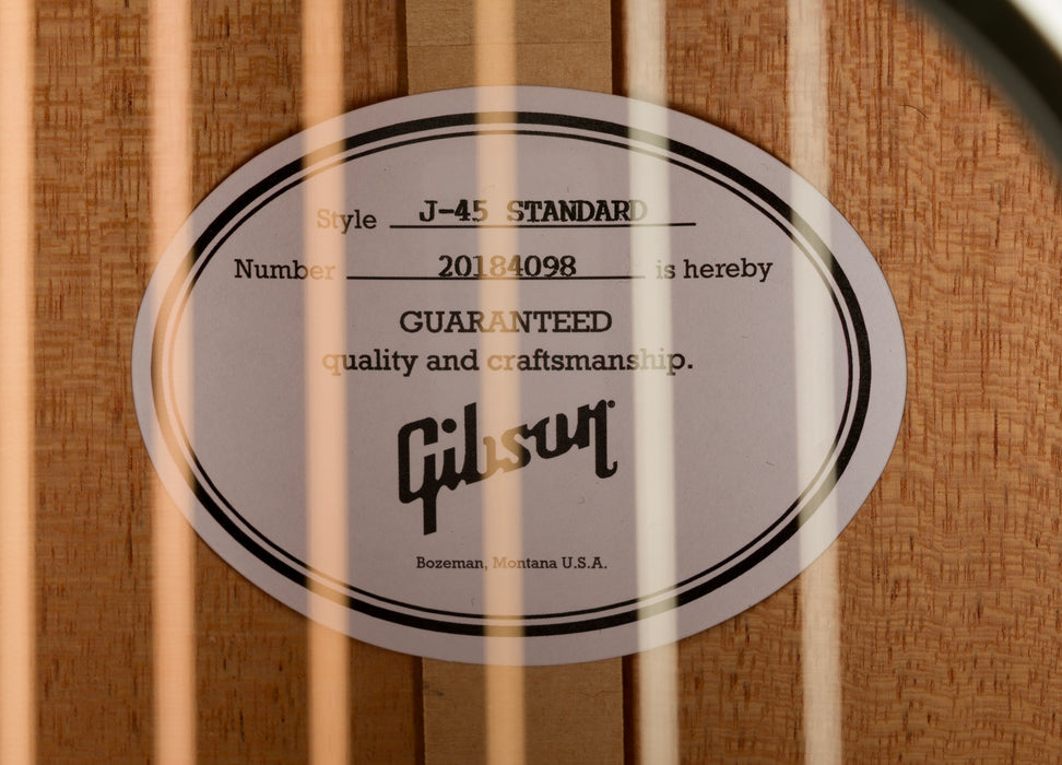 Gibson J-45 Standard Vintage Sunburst Acoustic Guitar With Case