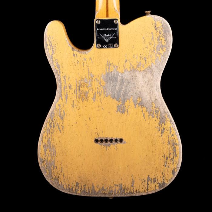 Pre Owned 2022 Fender Custom Shop Limited Edition 50's Pine Esquire, Super Heavy Relic Nocaster Blonde With OHSC