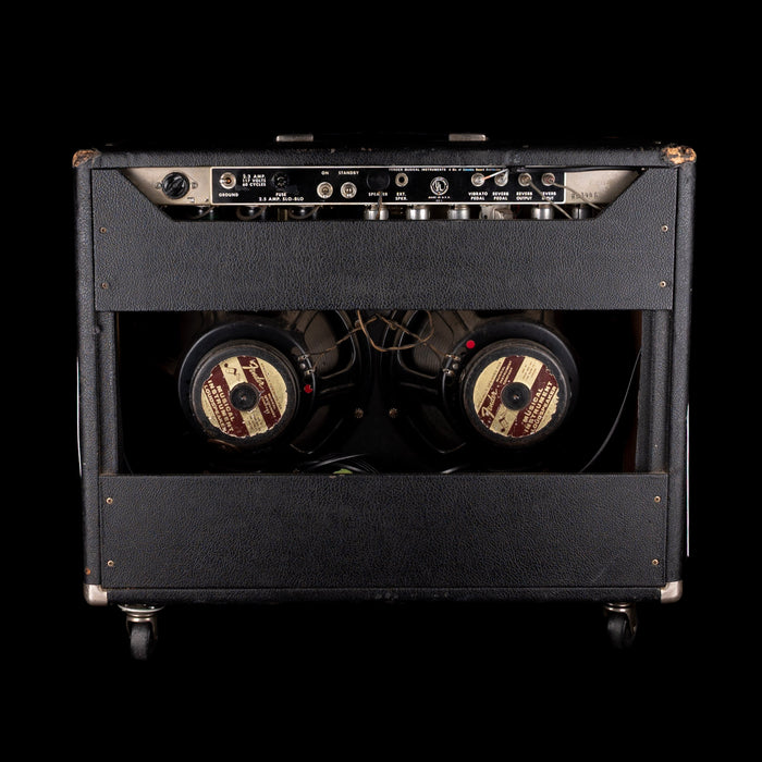 Vintage 1966 Fender Twin Reverb Black Guitar Amp Combo #A03334