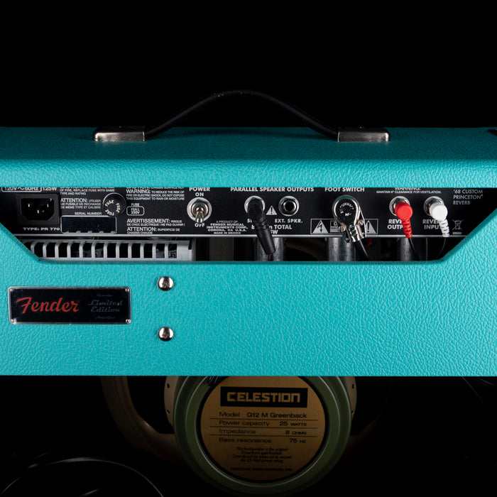 Used Fender '68 Custom Princeton Reverb Surf Green Guitar Amp Combo with Footswitch