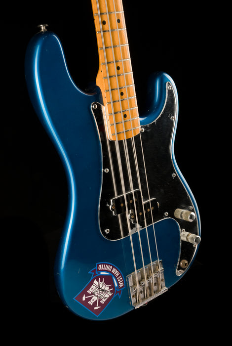 Pre Owned Fender 80’s Modded “Steve Harris-Style” Precision Bass Lake Placid Blue With Case