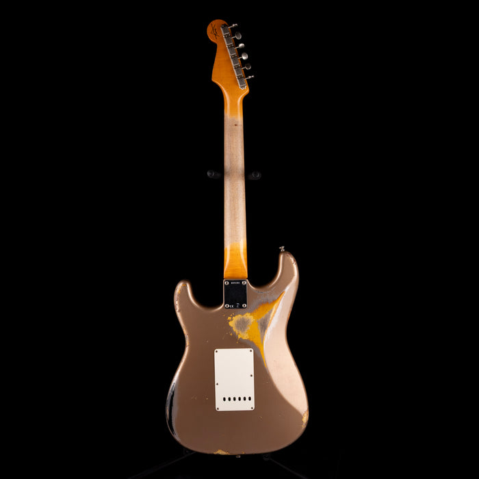 Used 2017 Fender Custom Shop 1962 Stratocaster Heavy Relic Faded Shoreline Gold over 2-Tone Sunburst with OHSC