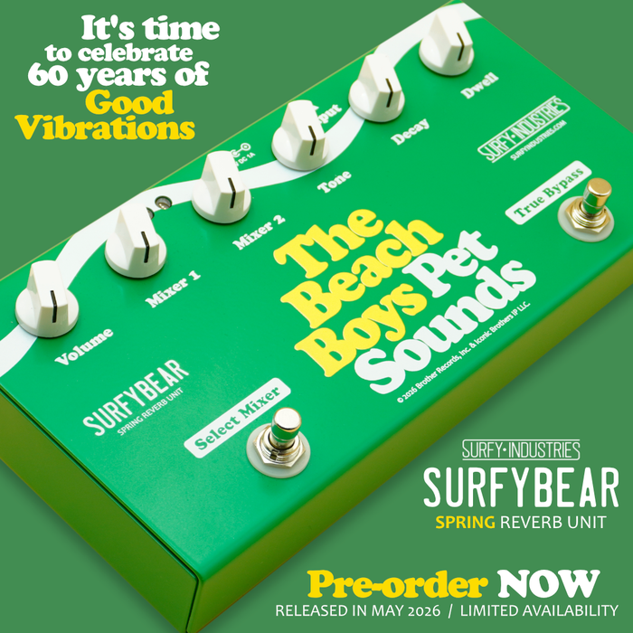 Surfy Industries Limited Edition Beach Boys Pet Sounds 60th Anniversary SurfyBear Compact Spring Reverb Preorder