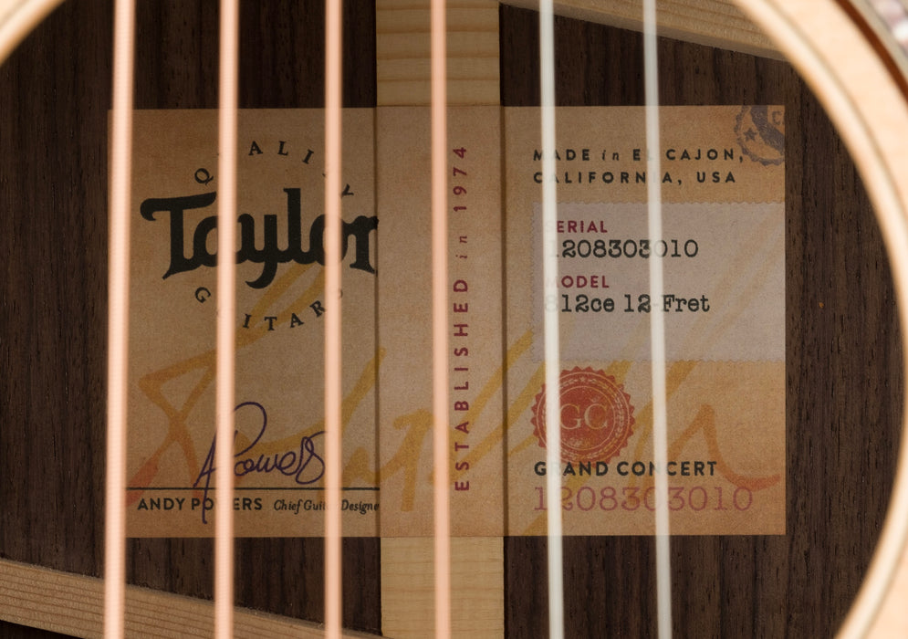 Taylor 812ce 12-Fret Acoustic Electric Guitar With Case