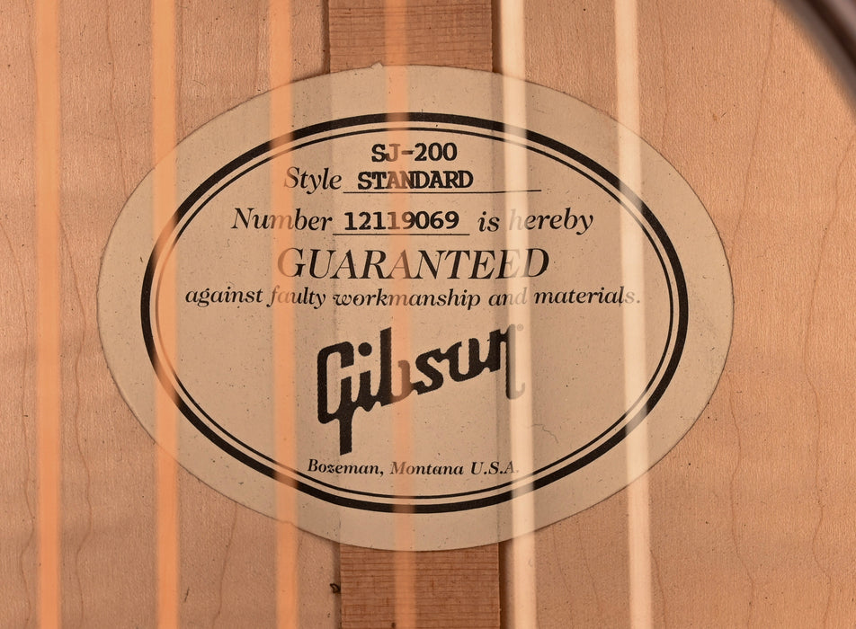 Used 2019 Gibson SJ-200 Standard Vintage Sunburst Acoustic Guitar with OHSC