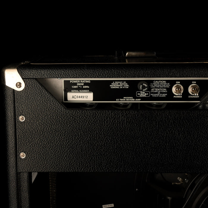 Pre Owned Fender 65 Twin Custom 15 Guitar Amp Combo With Footswitch And Cover