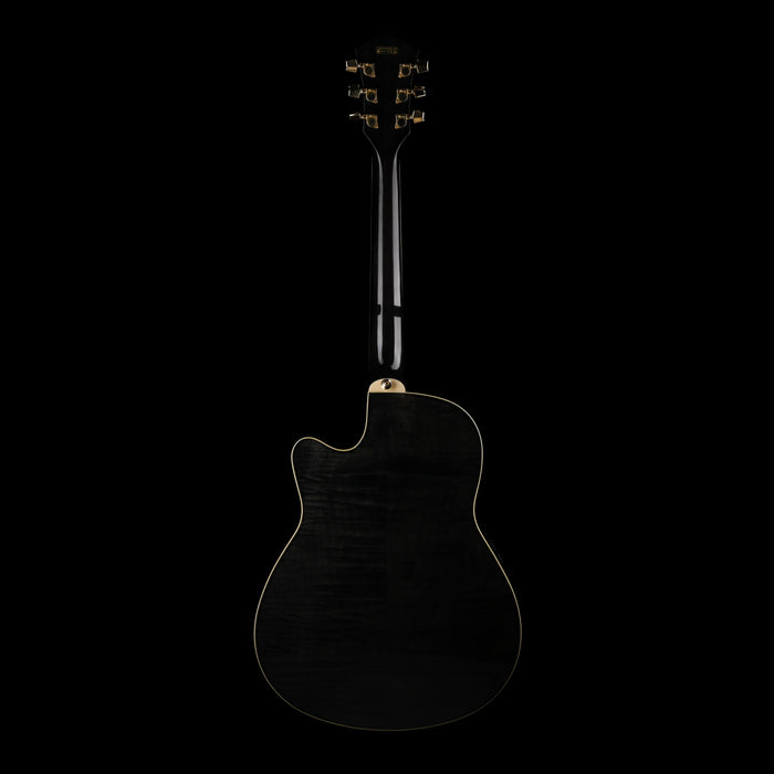 Used Ibanez AEF30E Trans Black Acoustic Electric Guitar with HSC