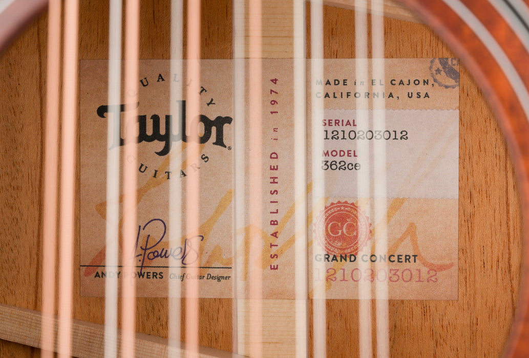 Taylor 362ce Grand Concert 12 String Acoustic Electric Guitar With Case