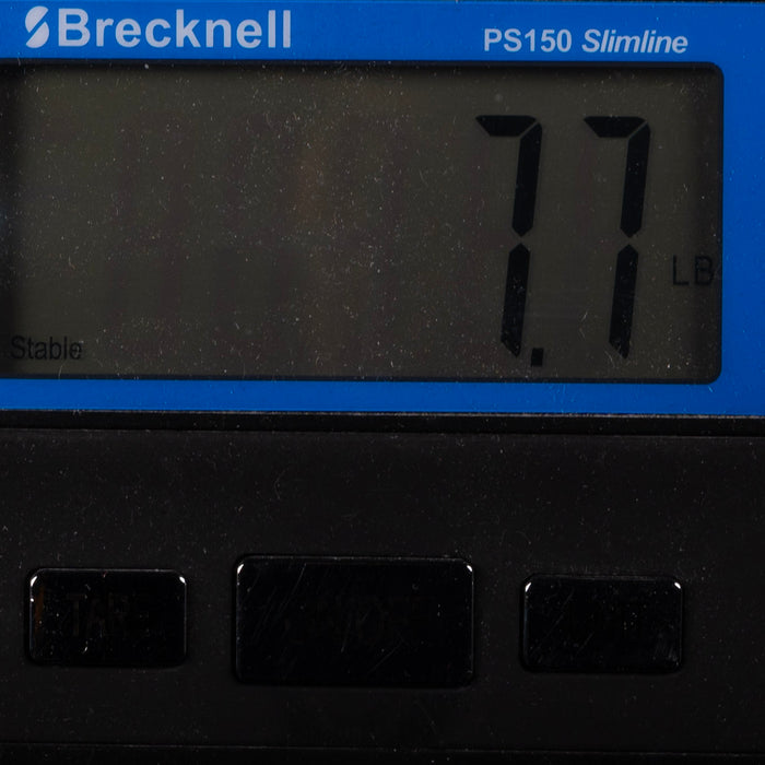 Brecknell PS150 Slimline digital scale displaying weight