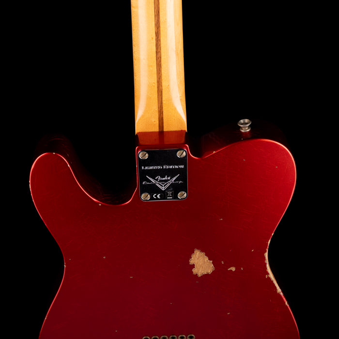 Pre Owned 2024 Fender Custom Shop Limited Edition Red Hot Esquire Thinline Relic Super-faded Candy Apple Red With OHSC