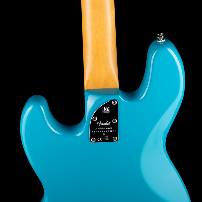 Used Fender American Professional II Jazz Bass Miami Blue With OHSC