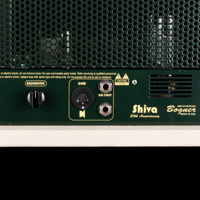 Pre Owned Bogner Shiva 20th Anniversary Guitar Amp Head Ivory White With Bogner 2x12" Ivory White Guitar Amp Cabinet