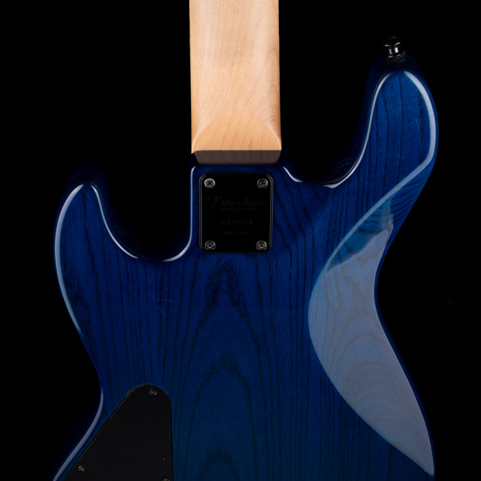 Pre Owned 2015 Bacchus Craft Standard JB5 5-String Bass Trans Inked Blue With Gig Bag