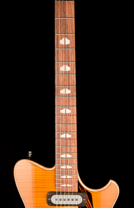 Powers Electric A-Type Select Wild Honey Burst Firestripe Pickguard With Softshell Case