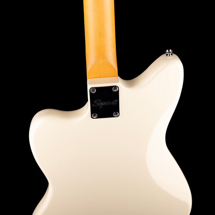 Used Squier J Mascis Jazzmaster Vintage White Electric Guitar With Upgrades And Gig Bag