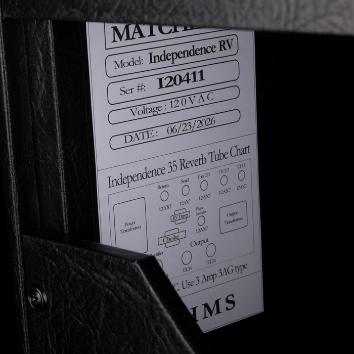 Matchless Independence 35 Reverb Black Guitar Amp Combo
