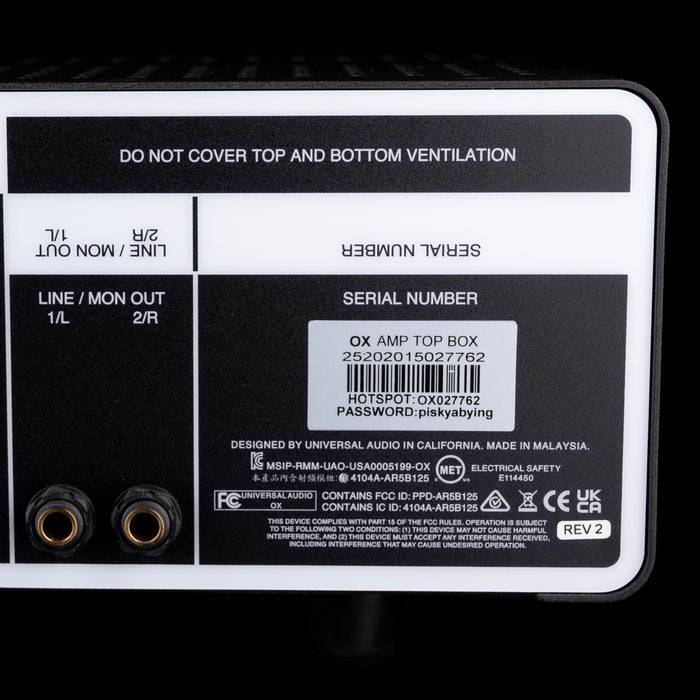 Pre Owned Universal Audio OX Amp Top Box Speaker Simulator With Adapter - Serial # 25202015027762