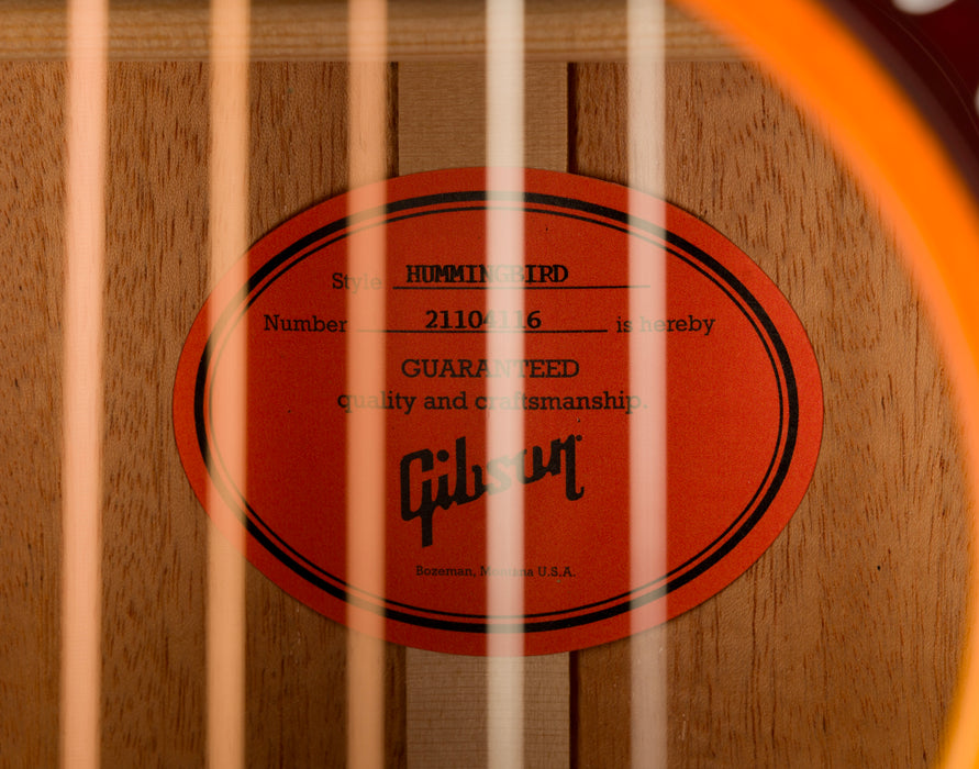 Pre Owned 2024 Gibson Hummingbird Original Heritage Cherry Sunburst Acoustic Electric Guitar With OHSC