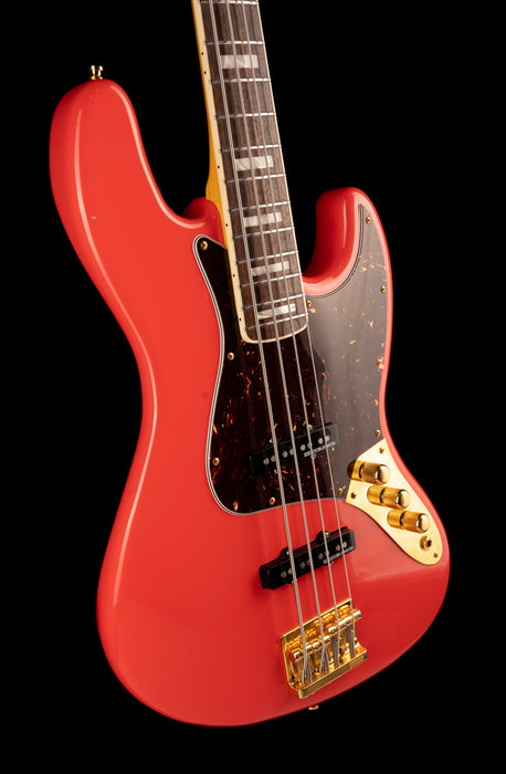 Pre Owned Fender Parts Jazz Bass Fiesta Red With Gold Hardware With Case