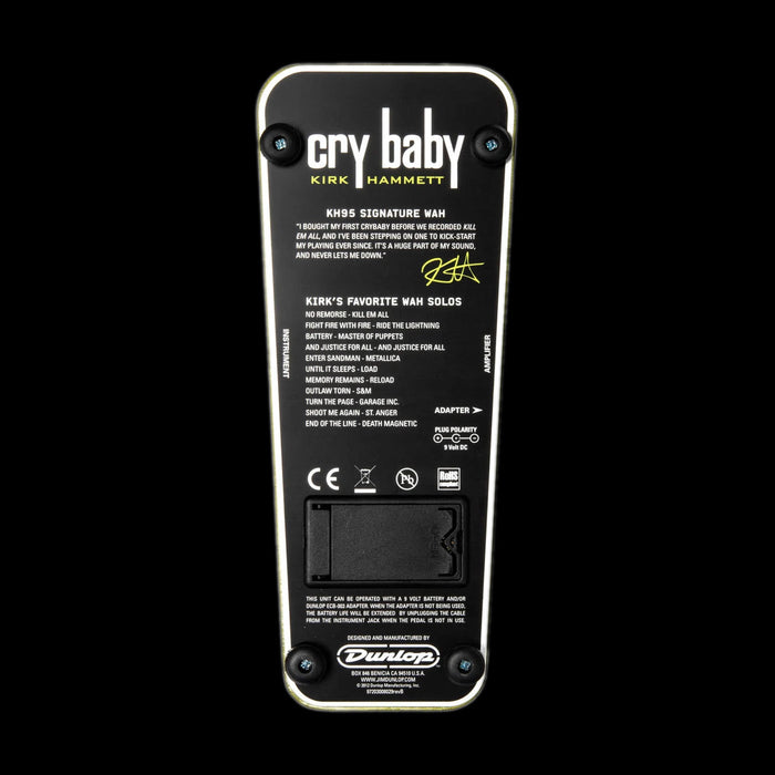 Dunlop KH95 Kirk Hammett Crybaby Wah Wah Guitar Effect Pedal Bottom