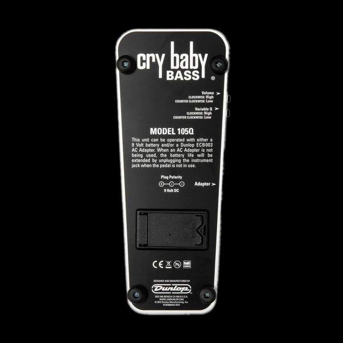 Dunlop 105Q Bass Crybaby Wah Wah Guitar Pedal Bottom 