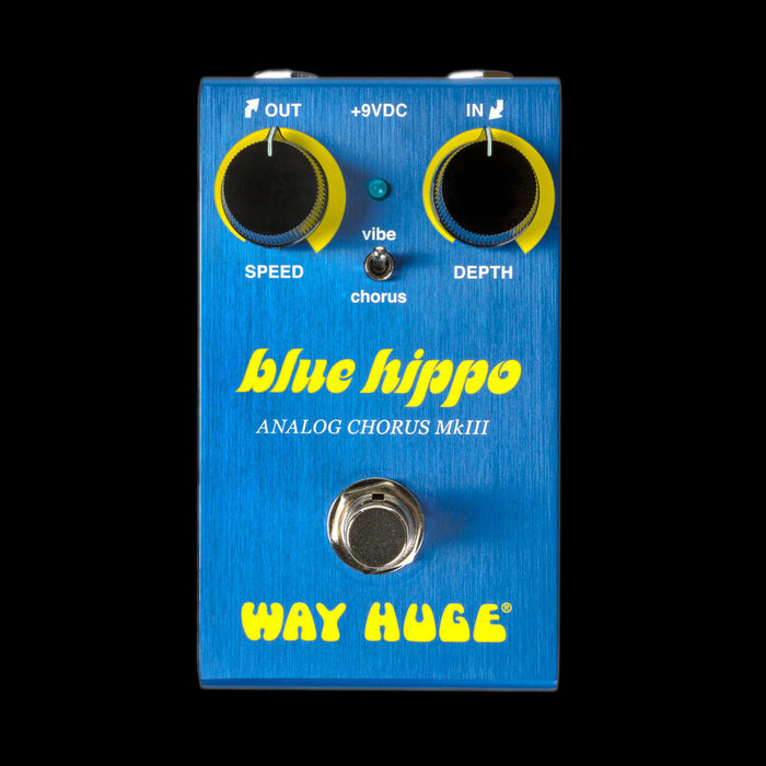 Way Huge Smalls WM61 Blue Hippo Analog Chorus Guitar Effect Pedal Front 