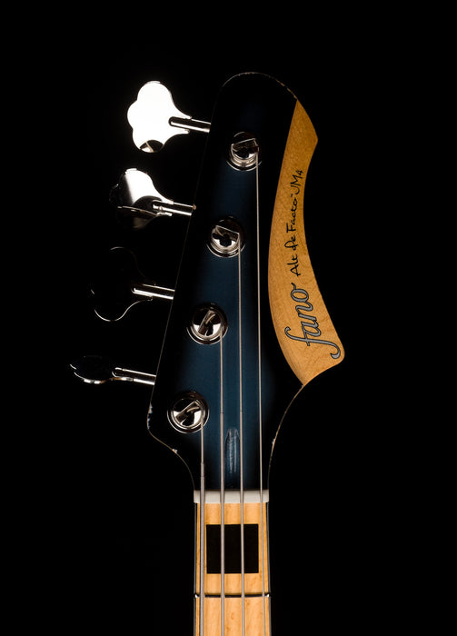 Fano Alt de Facto JM4 Bass Pelham Blue Burst Light Distress with Case