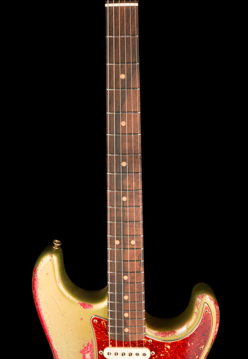 Fender Custom Shop Masterbuilt Todd Krause 1963 Stratocaster Heavy Relic Sage Green Metallic over Seminole Red