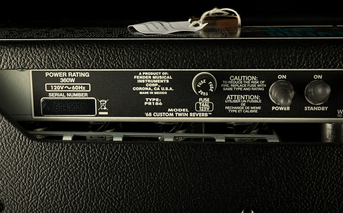 Used Fender '68 Custom Twin Reverb Guitar Amp Combo with Footswitch