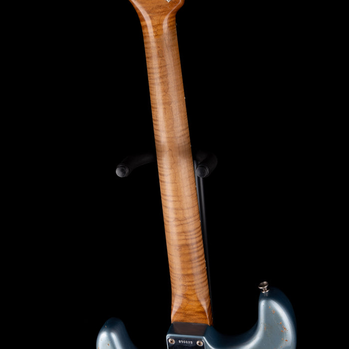 Pre Owned Fender Custom Shop Masterbuilt Paul Waller 1956 Stratocaster Ultra Heavy Relic Blue Ice Metallic over Silver with OHSC