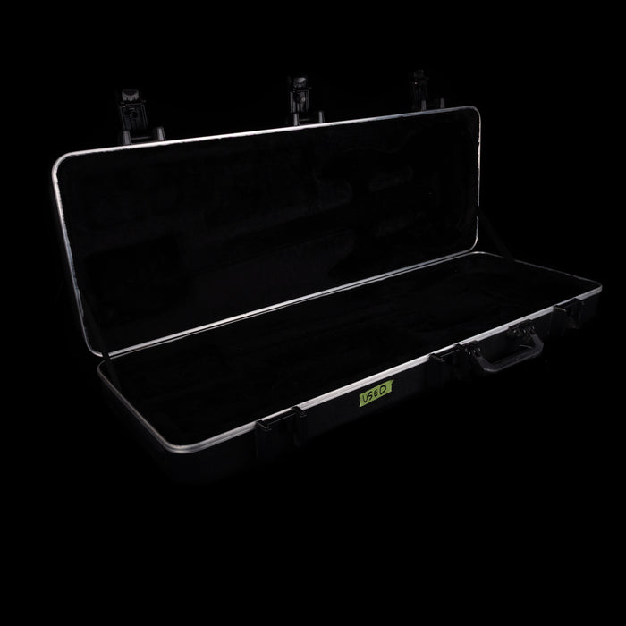 Clear protective case with a black background