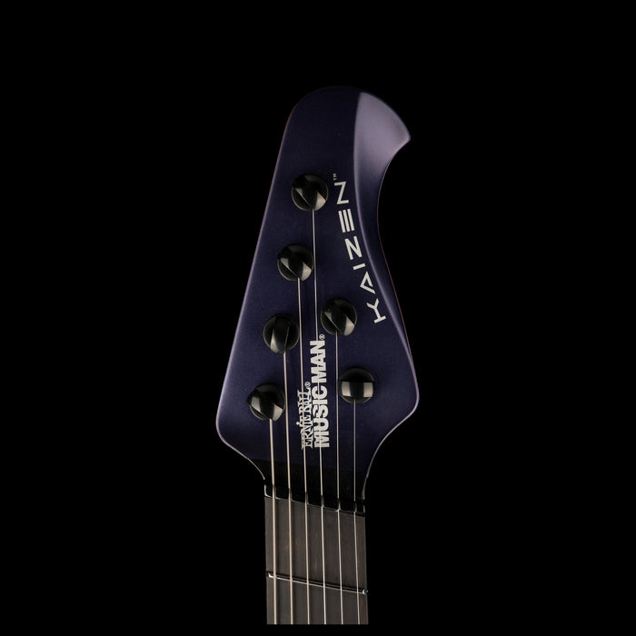 Ernie Ball Music Man Kaizen 6 Indigo Blue Headstock