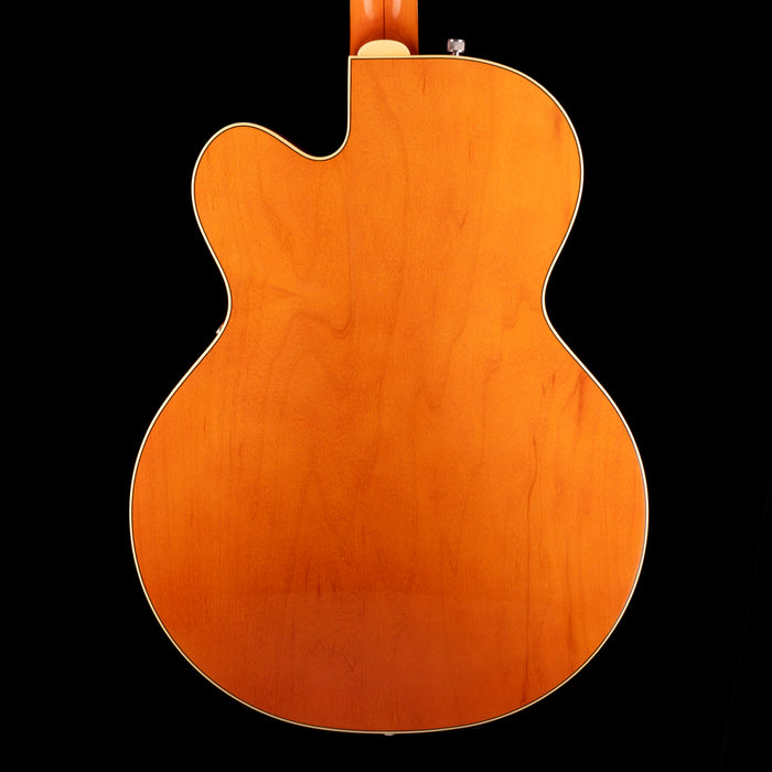 Pre-Owned 2014 Gretsch G6120-59QM Limited Edition Quilted Maple Chet Atkins Orange With OHSC