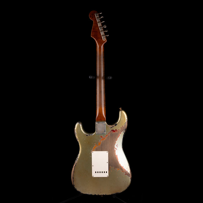 Fender Custom Shop Masterbuilt Dale Wilson 1965 Stratocaster Heavy Relic Firemist Silver Over Chocolate 3-Tone Sunburst