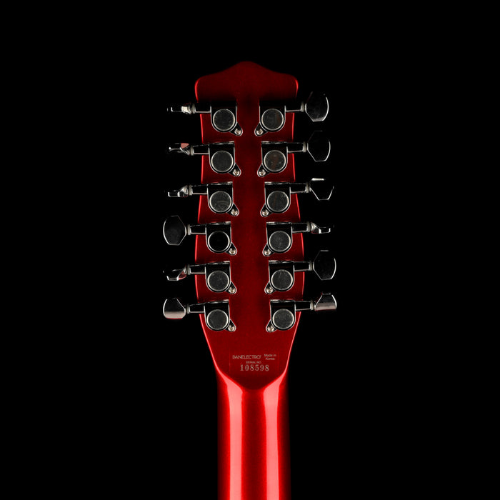 Used Danelectro D59V12 Red Metallic 12-String Electric Guitar With Gig Bag