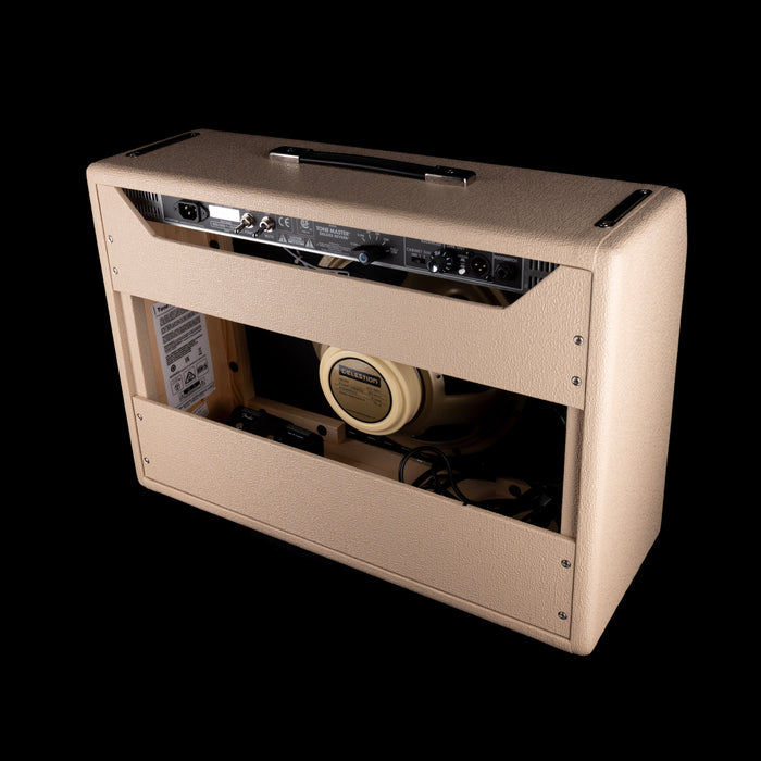 Used Fender Tone Master Deluxe Reverb Blonde Guitar Amp Combo With Cover