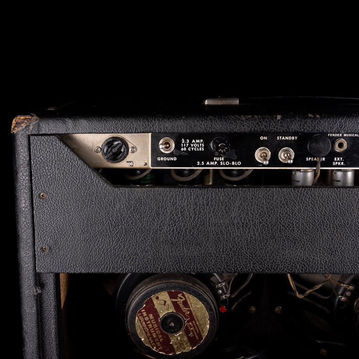 Vintage 1966 Fender Twin Reverb Black Guitar Amp Combo #A03334