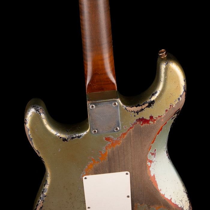 Fender Custom Shop Masterbuilt Dale Wilson 1965 Stratocaster Heavy Relic Firemist Silver Over Chocolate 3-Tone Sunburst