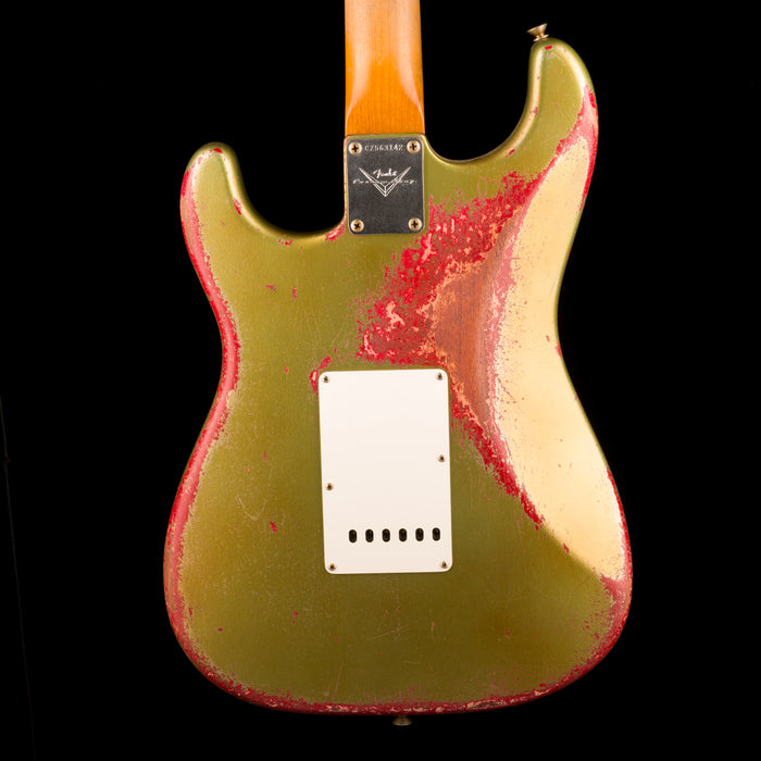 Fender Custom Shop Masterbuilt Todd Krause 1963 Stratocaster Heavy Relic Sage Green Metallic over Seminole Red
