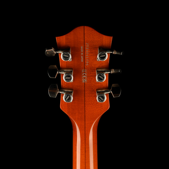 Used 2024 Gretsch Nashville G6220 TDC Top Flame Maple Round Up Orange With OHSC