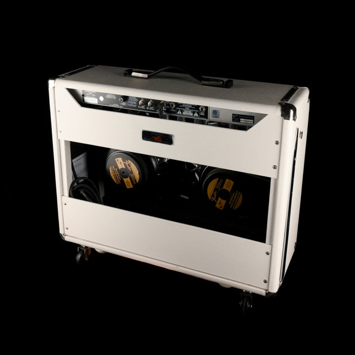 Pre Owned Fender Limited Edition Hot White Bronco '65 Twin Reverb Reissue Guitar Amp Combo with Footswitch and Cover