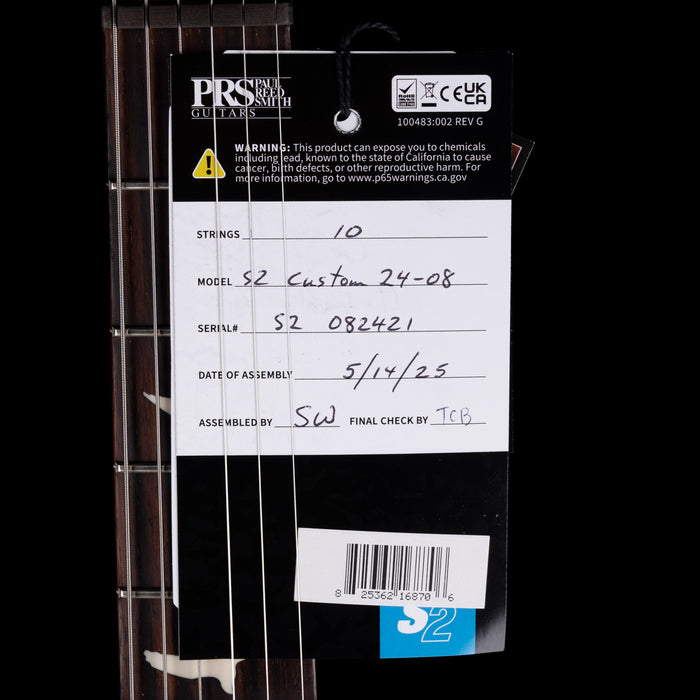 PRS S2 Custom 24-08 Black Amber Electric Guitar With Bag