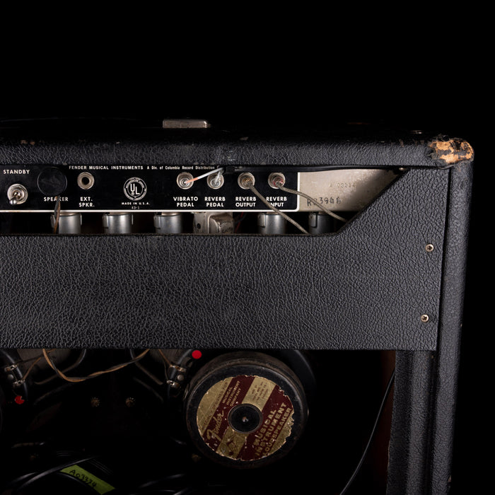 Vintage 1966 Fender Twin Reverb Black Guitar Amp Combo #A03334