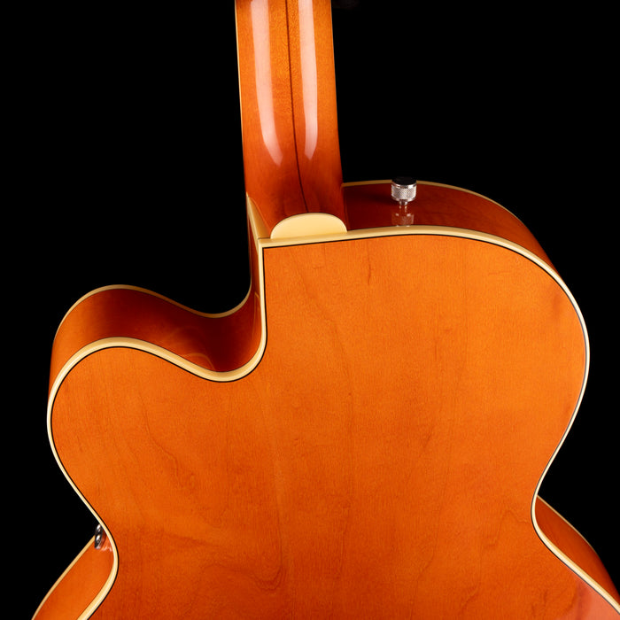 Pre-Owned 2014 Gretsch G6120-59QM Limited Edition Quilted Maple Chet Atkins Orange With OHSC