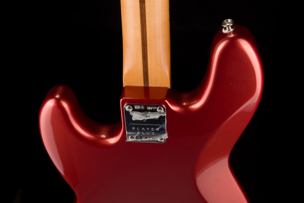 Used Fender Player Plus Jazz Bass Aged Candy Apple Red With Gig Bag